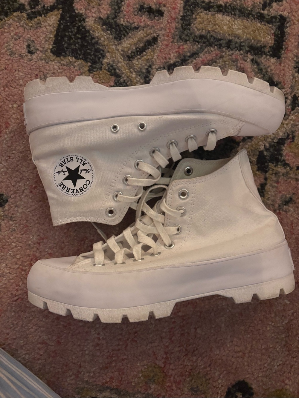 Converse White High-Top Lug-Sole Lace-Up Boots